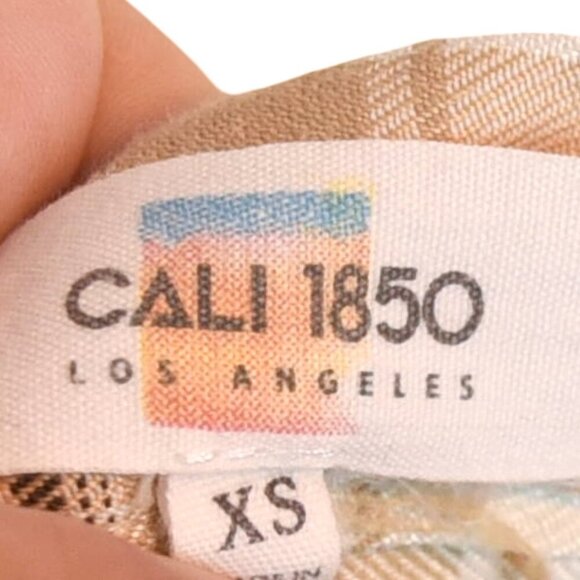 Tan Plaid Pleated Skirt Size XS Soft Academia Preppy Mini Y2K Coquette - Picture 3 of 7